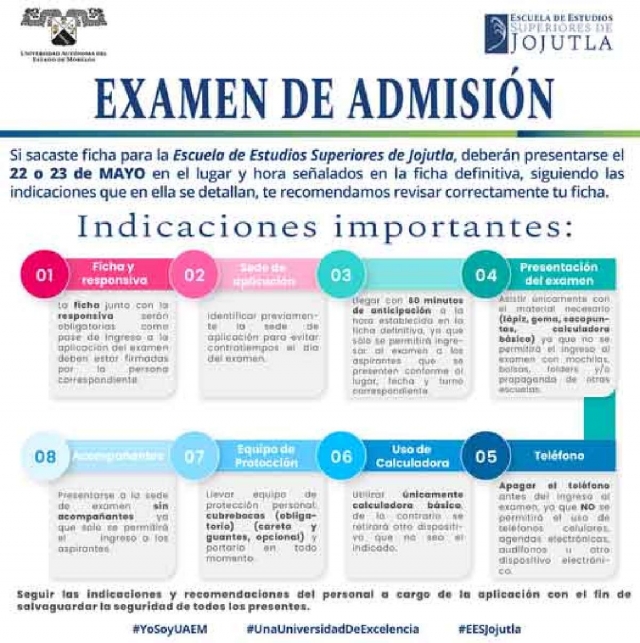 Todo está listo para la aplicación del examen de admisión Ceneval en la EESJ.