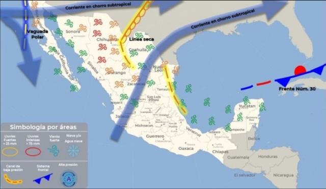 Previsión del tiempo hoy 21 de febrero: Vientos de más de 80 km/h en zonas México