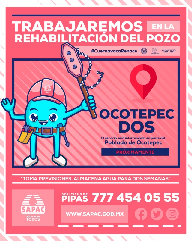 Aplazan trabajos en pozo Ocotepec Dos