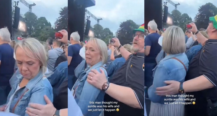 Confunde a su esposa durante concierto y su reacción se viraliza