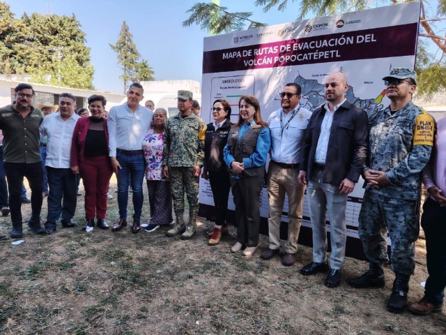Alcaldes de los Altos su suman a recorrido de la Ruta de Evacuaci&oacute;n 2 del volc&aacute;n Popocat&eacute;petl