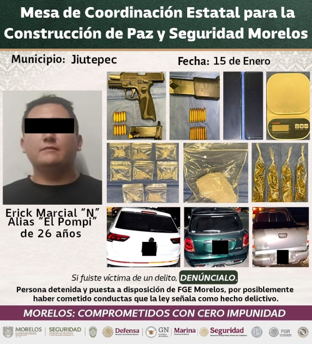 Detienen integrantes de la Mesa de Coordinaci&oacute;n Estatal para la Construcci&oacute;n de Paz y Seguridad a 23 generadores de violencia