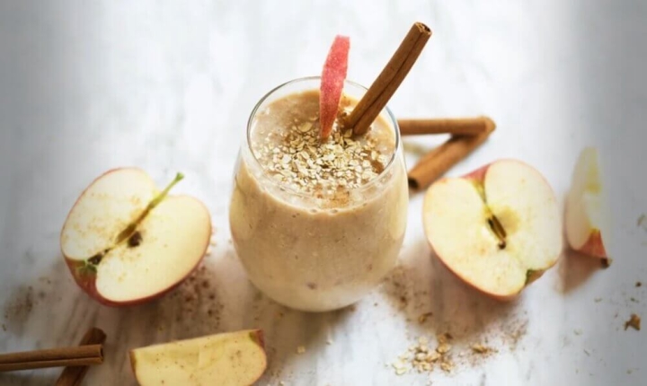 Licuado de avena con manzana y canela, reduce el colesterol y el azúcar