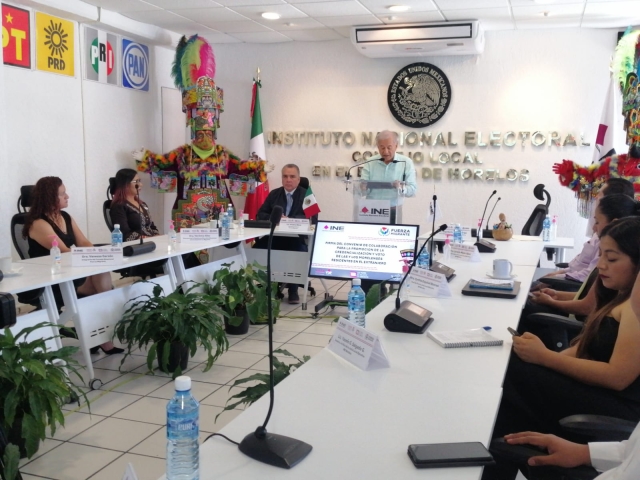 INE Morelos y Fuerza Migrante firman convenio de colaboración