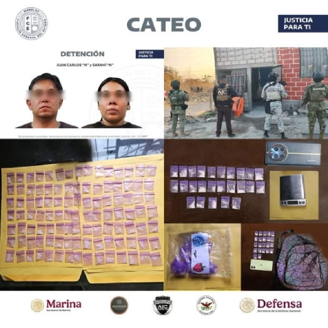 Arrestan a pareja durante cateo en Xoxocotla