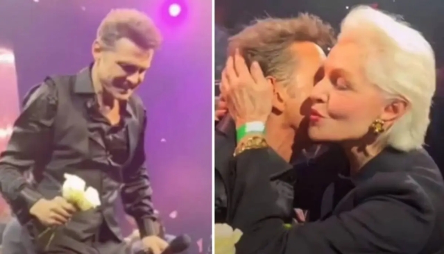 Luis Miguel detiene su show para compartir un tierno momento con Carolina Herrera