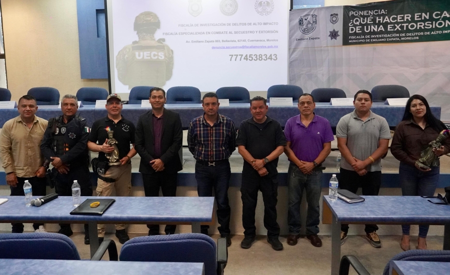 Refuerzan estrategias de seguridad en Emiliano Zapata con ponencia sobre extorsión