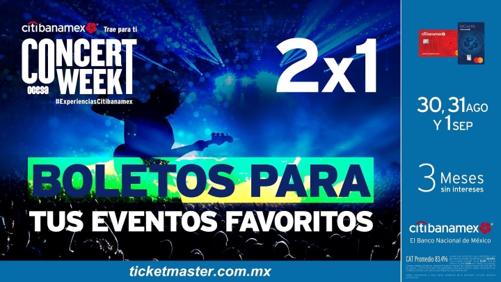 Ticketmaster sorprende: Concert Week, boletos al 2x1