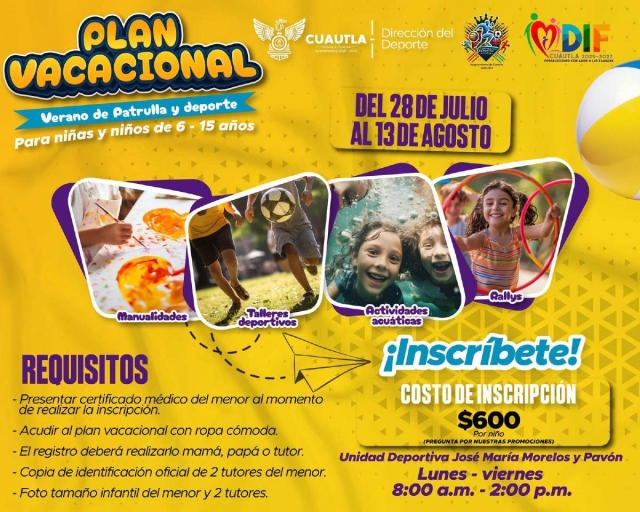 Presentan Ayuntamiento de Cuautla y DIF curso de verano