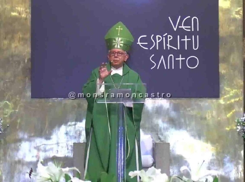 El obispo Ramón Castro emitió su mensaje en la misa dominical en la catedral de Cuernavaca.