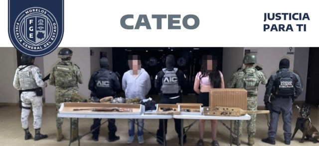 La pareja, las armas y la droga quedaron bajo la responsabilidad del Ministerio P&uacute;blico.