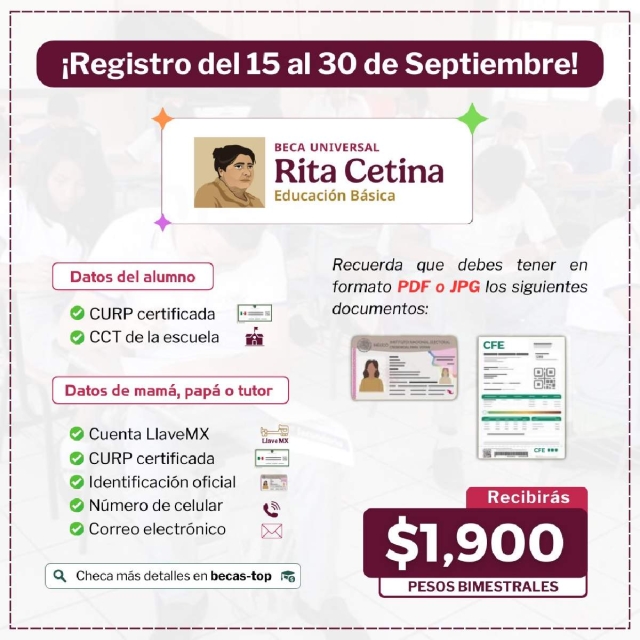 Comienza el registro para la beca Rita Cetina