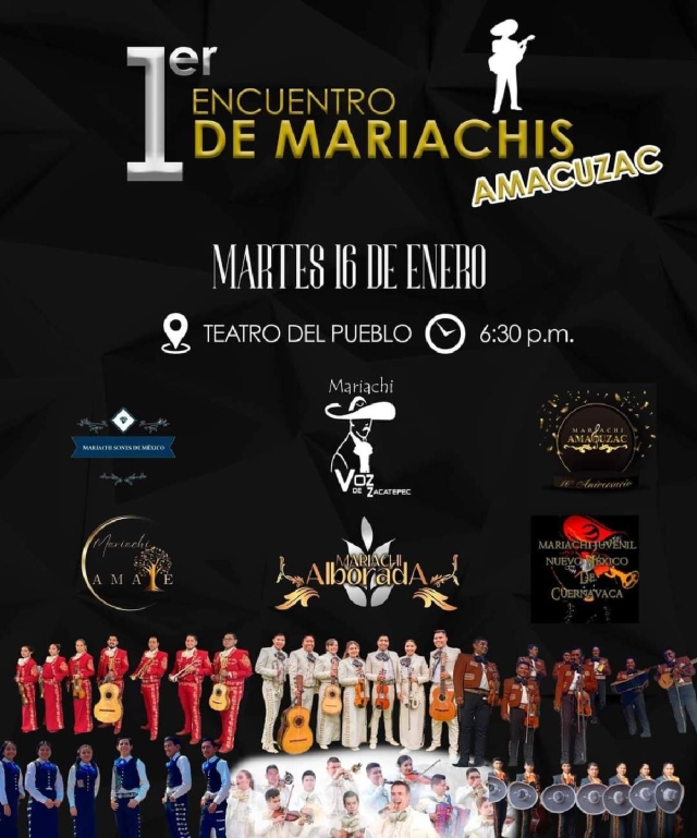 Anuncian “Primer Encuentro de Mariachis” en Amacuzac