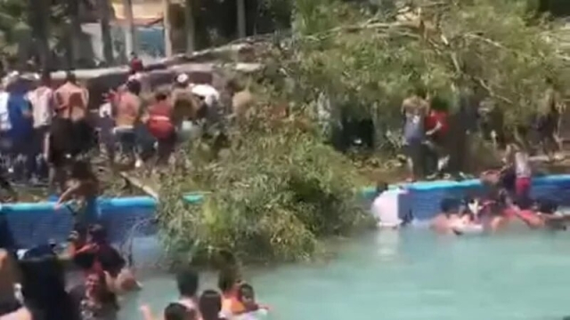 Cae un árbol sobre visitantes de balneario en Guanajuato; muere un bebé de 11 meses