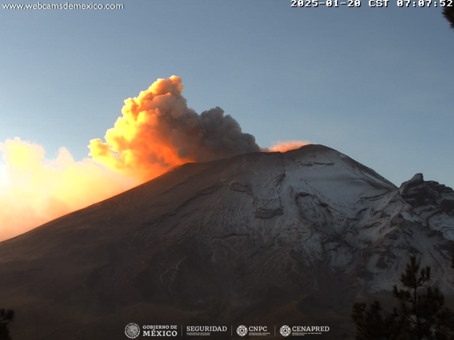 Registra 39 exhalaciones volcán Popocatépetl; se mantiene semáforo amarillo fase 2