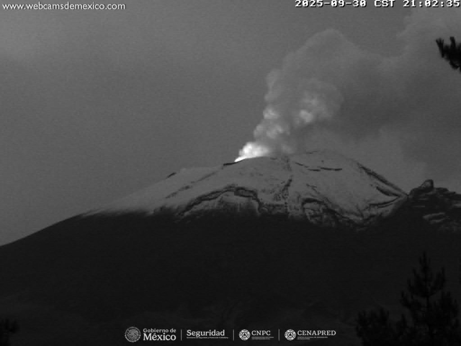 Registra 38 exhalaciones volcán Popocatépetl; se mantiene semáforo amarillo fase 2