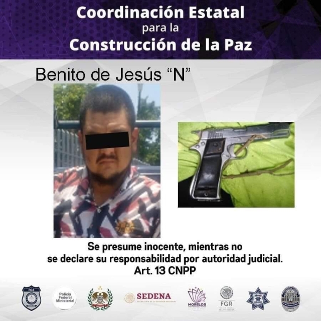 Detiene Mando Coordinado a hombre por presunto delito de violación a Ley Federal de Armas de Fuego