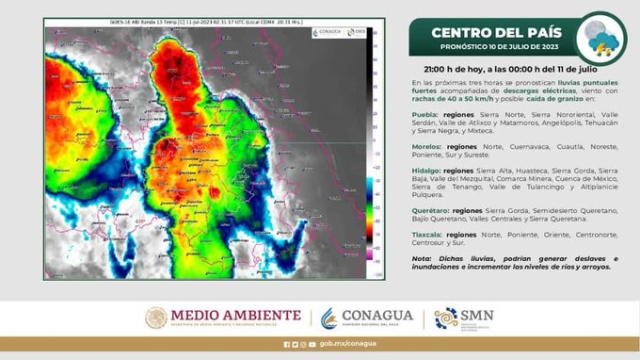 Lluvias fuertes con actividad eléctrica en las próximas horas en Morelos, refiere CEPCM