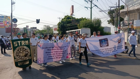 Diversas marchas se llevan a cabo en el Día del Trabajo, en Cuernavaca