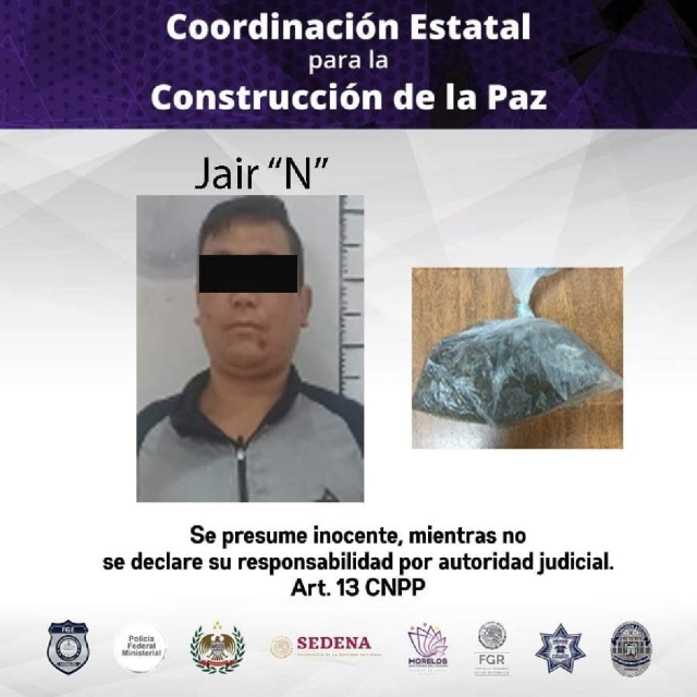 Atrapan a un hombre en poder de marihuana