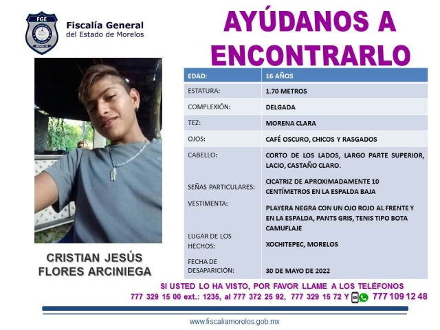 Un adolescente desapareció hace cinco días