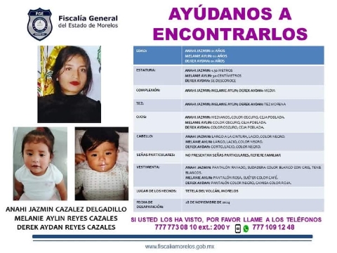 Buscan a mujer y a sus dos hijos desde hace más de cinco meses