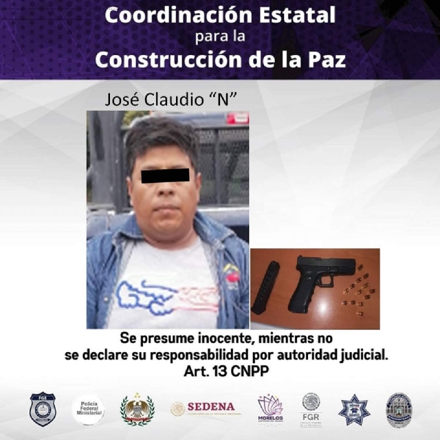 Capturan a un individuo armado en Xoxocotla