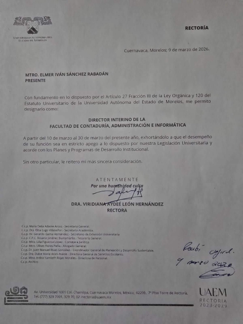 Cambian director en la Facultad de Contadur&iacute;a 