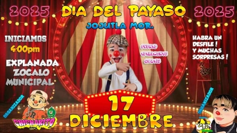 Se invita a la poblaci&oacute;n a presenciar el espect&aacute;culo de los payasos, el pr&oacute;ximo 17 de diciembre.