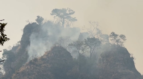 Exhortan autoridades sanitarias a prevenir intoxicaciones por humo derivado de incendio forestal en Tepoztlán
