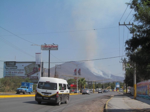 Aparentemente de manera provocada, ayer se registró un incendio en el cerro de El Higuerón que podía verse desde la ciudad de Jojutla.