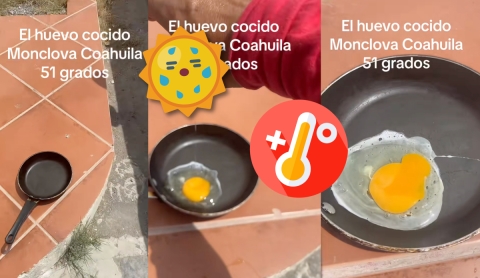 ¡Huevos estrellados al asfalto! La nueva receta del calor extremo en Monclova