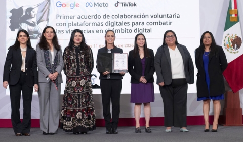 Gobierno firma acuerdo con plataformas digitales para prevenir violencia contra mujeres