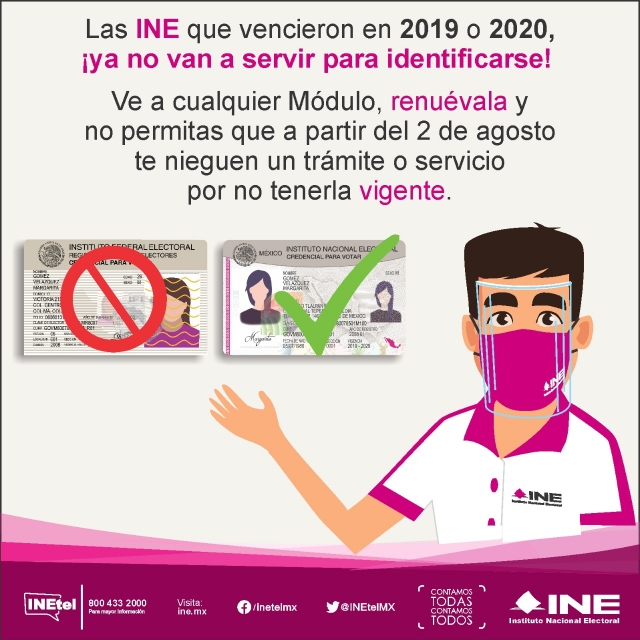 Credenciales de elector del 2019 y 2020, sin validez