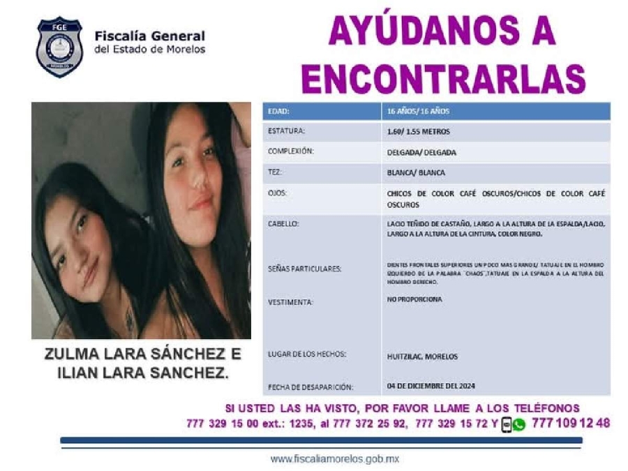Dos hermanas desaparecieron hace más de dos meses