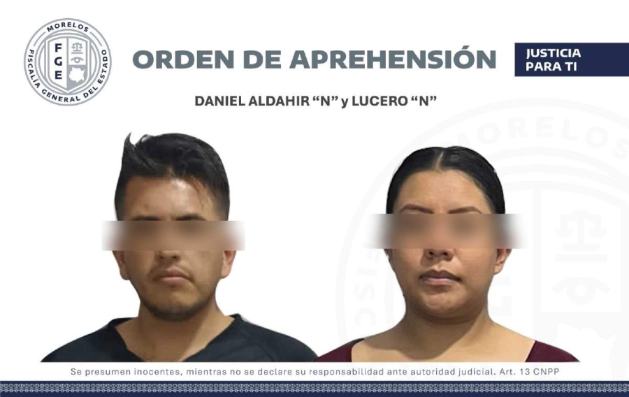 Daniel Aldahir “N” y Lucero “N” fueron aprehendidos luego de un proceso de investigación por parte de las autoridades, quienes deberán comprobar su culpabilidad.