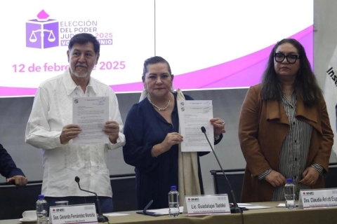 INE recibe lista de candidatos; Fernández Noroña rechaza fallos de la Corte