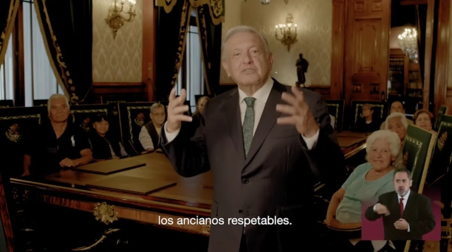 AMLO lanza spot rumbo a su 4° informe; ‘ancianos respetables’ mandan en Palacio Nacional, dice