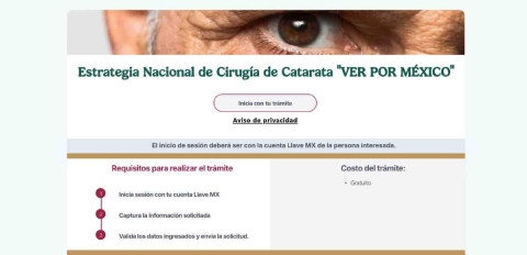 Las personas interesadas en inscribirse en este programa deberán hacerlo a través de la página de internet: cataratas.atdt.gob.mx.