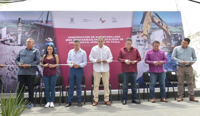 Entrega gobernador obras de construcción de alcantarillado en beneficio de la comunidad de Anenecuilco