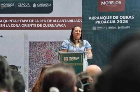 La también diputada por Morena acudió al arranque de los trabajos de perforación del pozo profundo en la colonia Tepeyac 2000 de Cuernavaca.