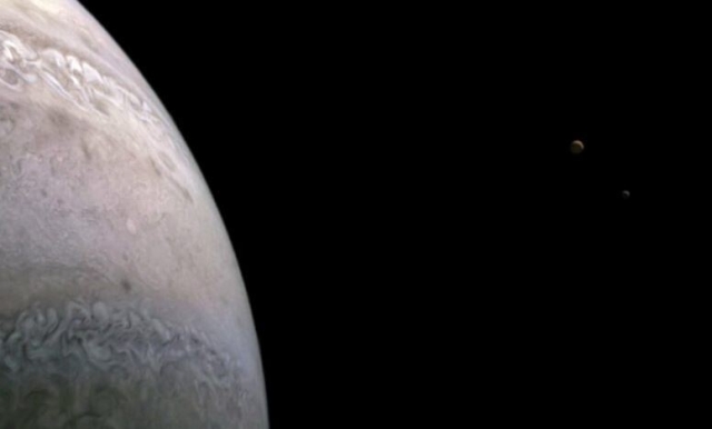 NASA comparte una nueva imagen de Júpiter y sus lunas