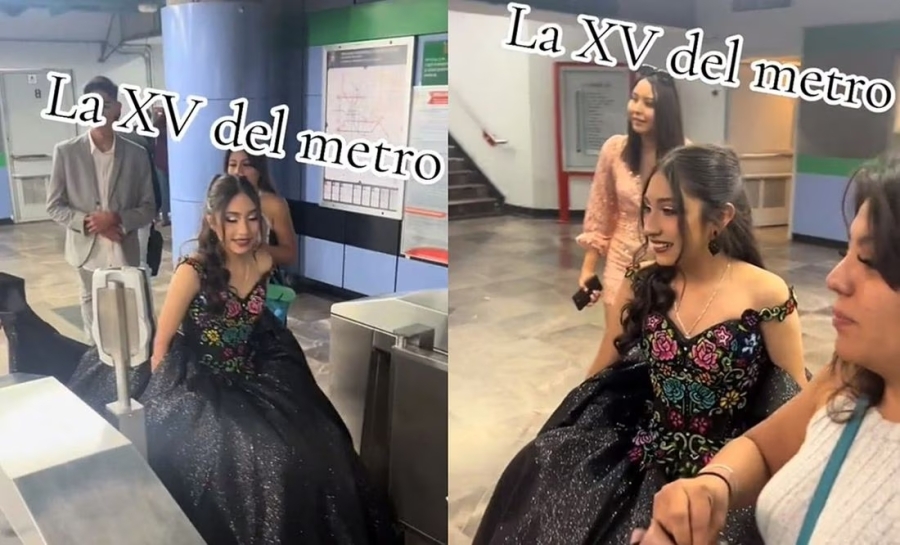 La inolvidable celebración de XV Años: Una quinceañera llega en metro y conquista TikTok