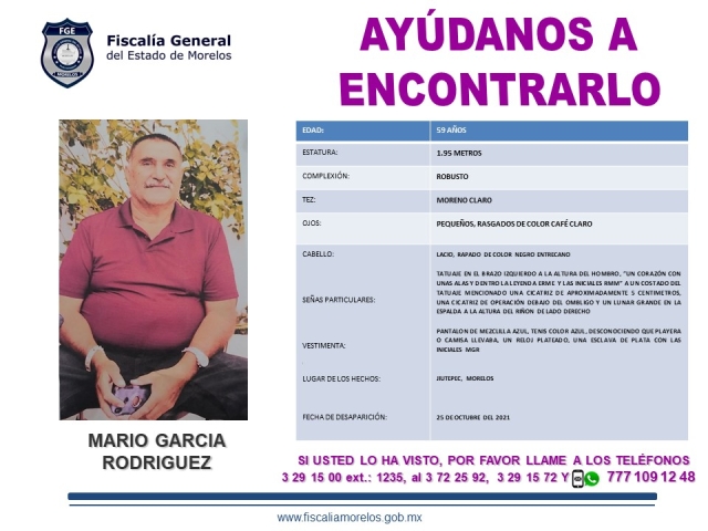 Buscan a hombre que desapareció hace seis días