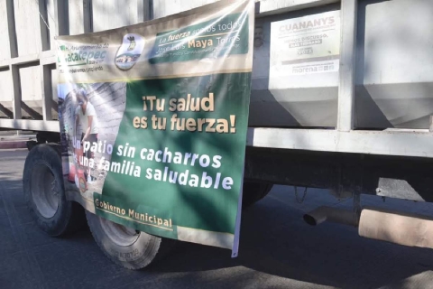 Autoridades municipales pidieron a la población consultar las fechas y horarios en los que pasará el camión recolector de cacharros en las diferentes colonias del municipio.