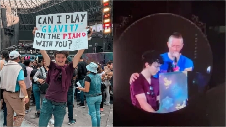 Coldplay sube al escenario a fan para tocar una canción durante concierto en Monterrey