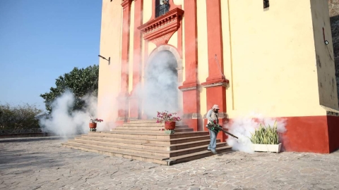 Realizan jornada de fumigaci&oacute;n previa a Feria de La Loma