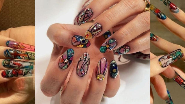 Brilla con estilo: Uñas de vitral para una primavera colorida