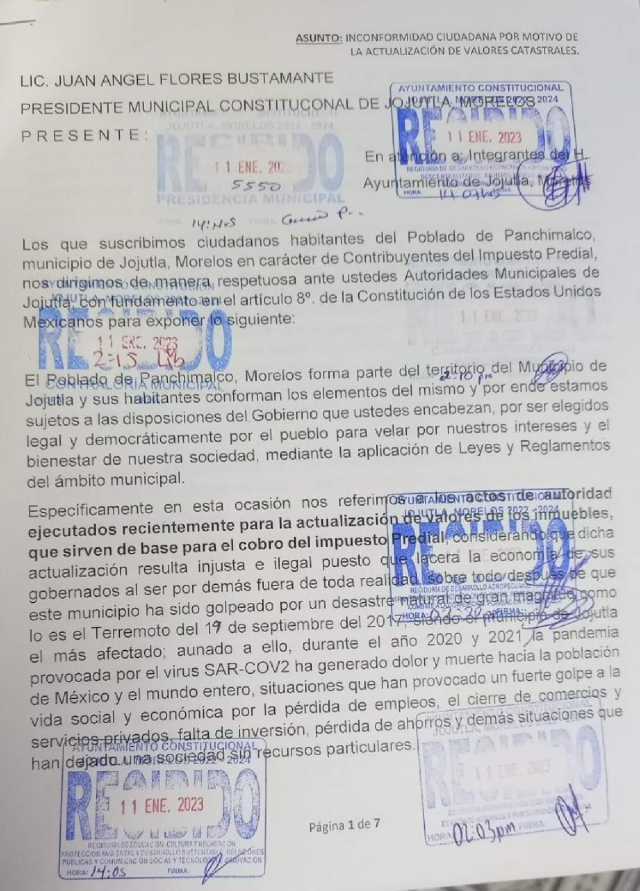 Ahora fueron vecinos de Panchimalco los que se inconformaron para dar marcha atrás a la actualización del impuesto predial en Jojutla.