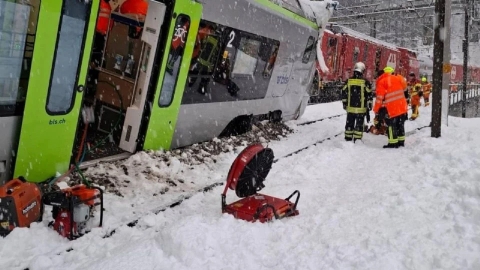 Tren se descarrila en Suiza tras avalanchas de nieve; hay cinco heridos